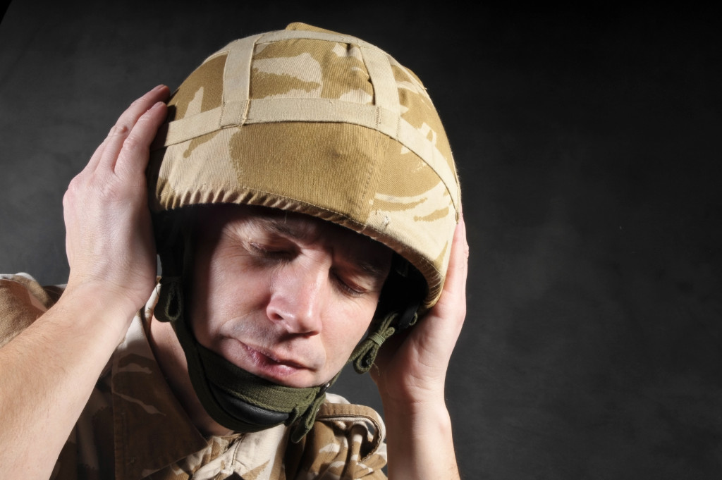 soldier experiencing mental stress